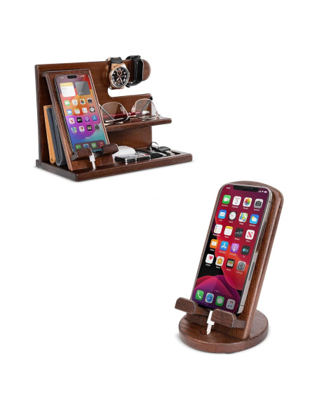 Estación de Carga y Organizador de Madera TESLYAR