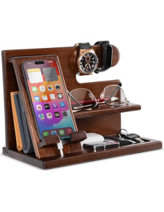 Estación de Carga y Organizador de Madera TESLYAR 2