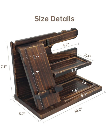 Organizador de Mesita de Noche Iswabard con Carga Madera 25x14x17.5cm