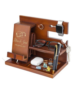 Estación de Carga de Madera Awofer Personalizada para Hombre