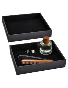 Bandeja de Cuero Sintético Juvale Organizador 2 Piezas Negro