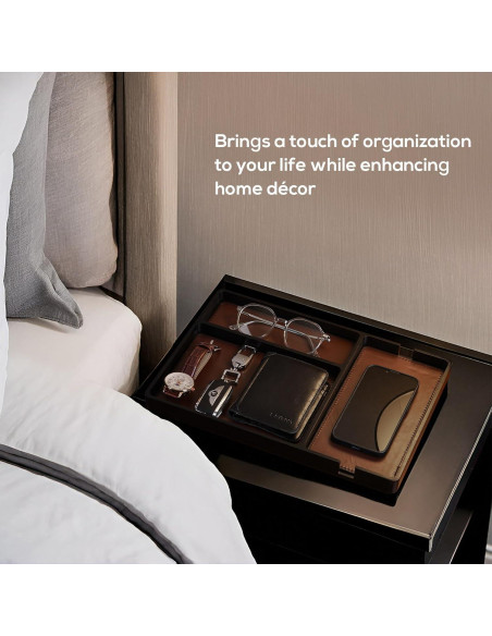 Bandeja Organizadora de Madera ProCase para Hombres - Negro