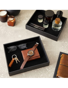 Bandeja de Cuero Sintético Juvale Organizador 2 Piezas Negro 2