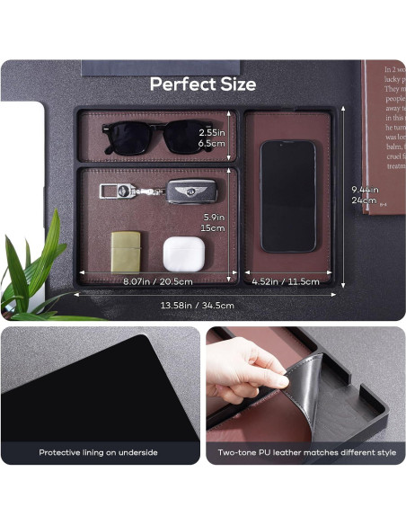 Bandeja Organizadora de Madera ProCase para Hombres - Negro