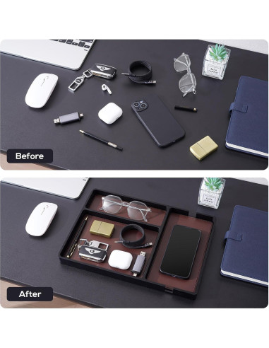 Bandeja Organizadora de Madera ProCase para Hombres - Negro