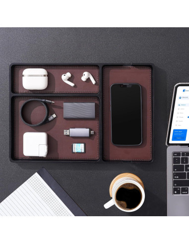 Bandeja Organizadora de Madera ProCase para Hombres - Negro