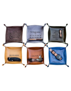 Bandeja de Cuero Personalizada 16,5 cm - Regalo Aniversario