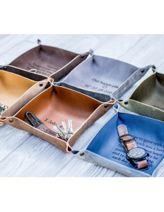 Bandeja de Cuero Personalizada 16,5 cm - Regalo Aniversario 2