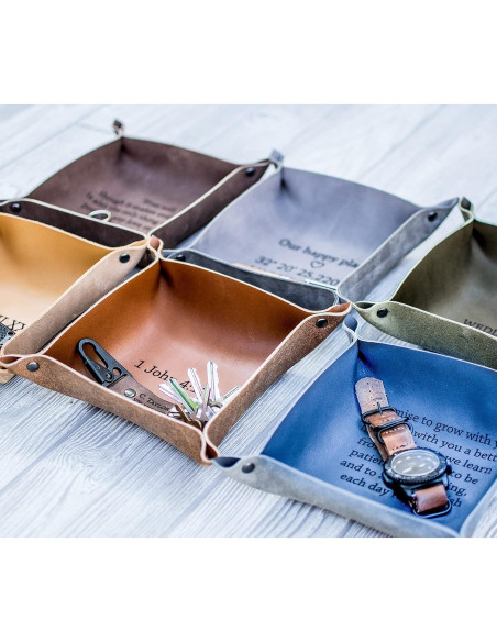 Bandeja de Cuero Personalizada 16,5 cm - Regalo Aniversario