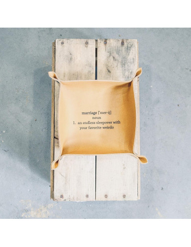 Bandeja de Cuero Personalizada 16,5 cm - Regalo Aniversario