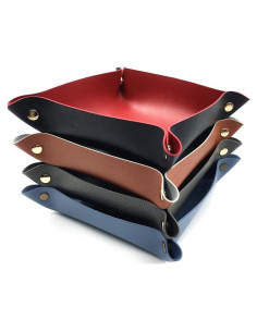 Juego de 4 bandejas de valet de cuero PU SUSU BLOCK 25x25cm