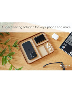 Bandeja de Valet Nordik By Design Cuero Vegano Marrón 2