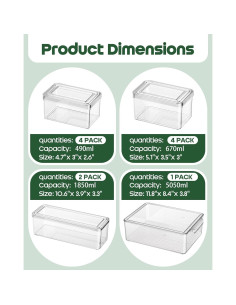 11 Organizadores de Refrigerador KEMETHY Apilables 30x21cm 2