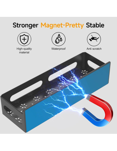 Estantes magnéticos para especias Sevenblue, 4 piezas, negro