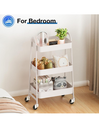 Carro Rodante de 3 Niveles OLIXIS Metal Blanco