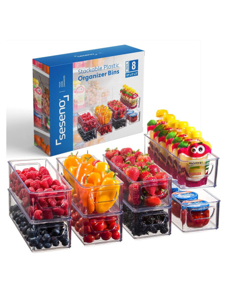 Juego de 8 Contenedores Organizadores Apilables Seseno 10L