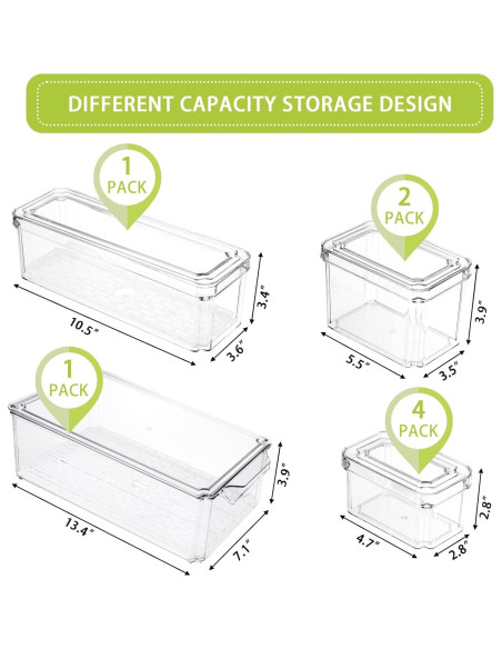 Organizadores de Refrigerador Moretoes Set de 8 Apilables