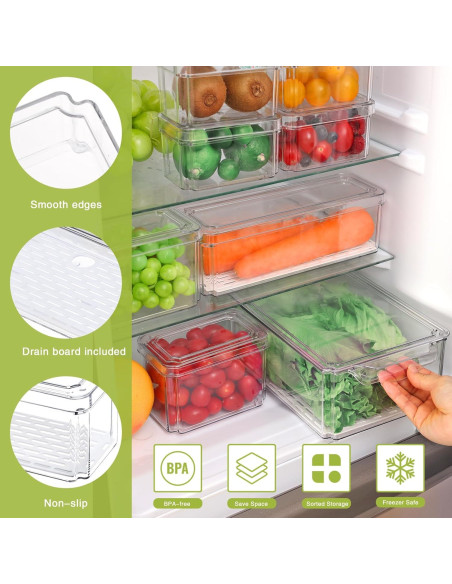 Organizadores de Refrigerador Moretoes Set de 8 Apilables