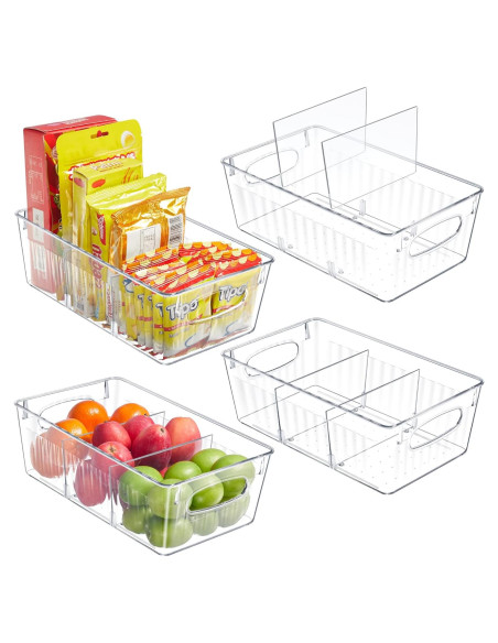 Organizadores de Refrigerador Kootek 4 Piezas Transparentes
