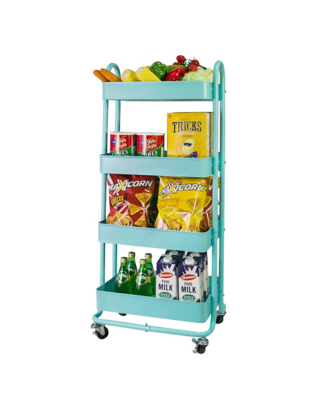 Carro Rodante de Metal elabo 4 Niveles Azul Organizador