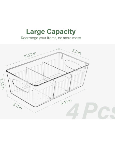 Organizadores de Refrigerador Kootek 4 Piezas Transparentes