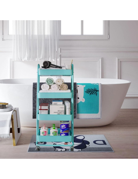 Carro Rodante de Metal elabo 4 Niveles Azul Organizador