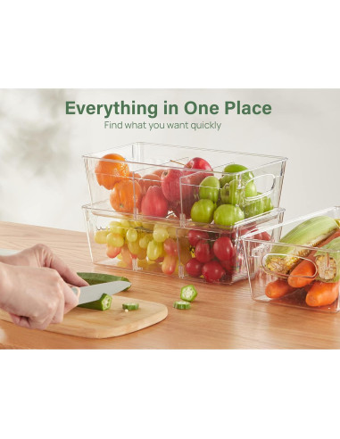 Organizadores de Refrigerador Kootek 4 Piezas Transparentes