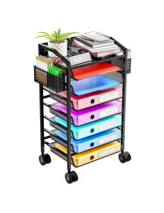 Carro de Archivo Rodante 8 Niveles Simple Trending Negro