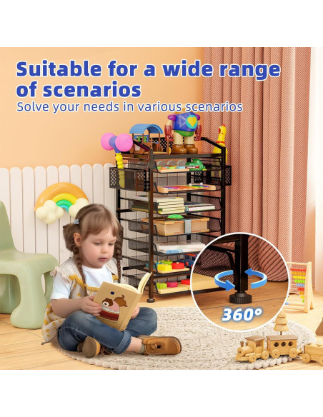 Carro de Archivo Rodante 8 Niveles Simple Trending Negro