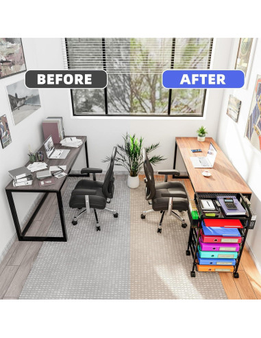 Carro de Archivo Rodante 8 Niveles Simple Trending Negro