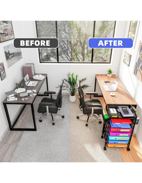 Carro de Archivo Rodante 8 Niveles Simple Trending Negro