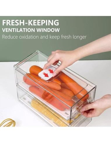 Organizadores de Refrigerador Bealy 2 Piezas con Drenaje 30x20x11cm