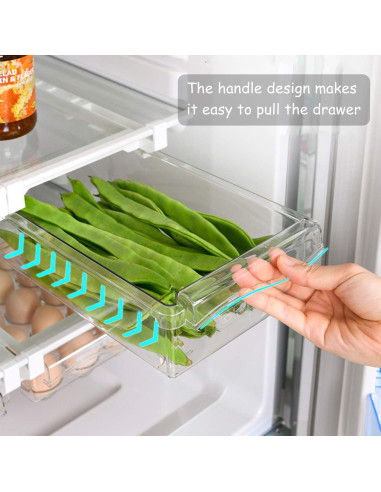 URALFA Organizador de Cajones Refrigerador 2 Pack Ajustable