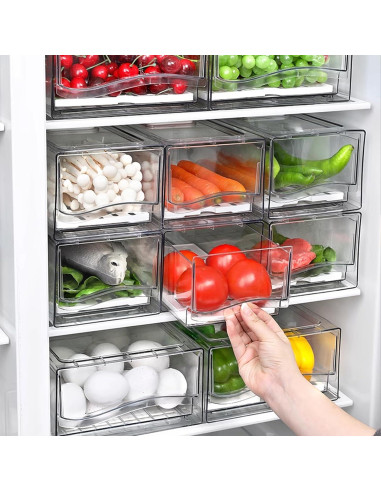 Organizadores de Refrigerador Bealy 2 Piezas con Drenaje 30x20x11cm