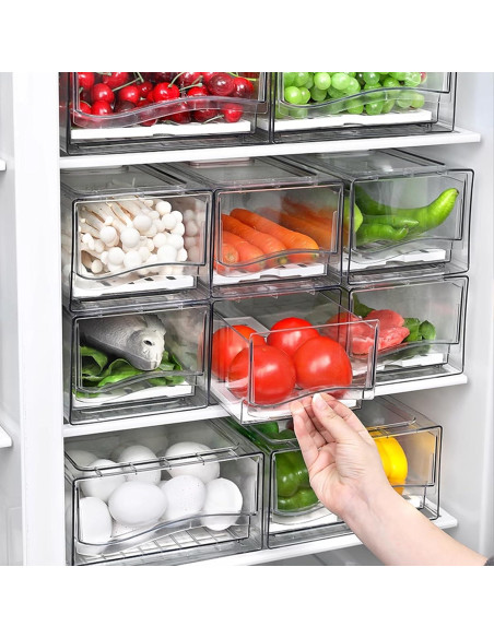 Organizadores de Refrigerador Bealy 2 Piezas con Drenaje 30x20x11cm