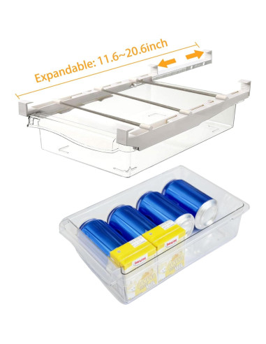 URALFA Organizador de Cajones Refrigerador 2 Pack Ajustable