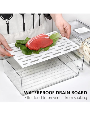 Organizadores de Refrigerador Bealy 2 Piezas con Drenaje 30x20x11cm