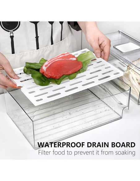 Organizadores de Refrigerador Bealy 2 Piezas con Drenaje 30x20x11cm