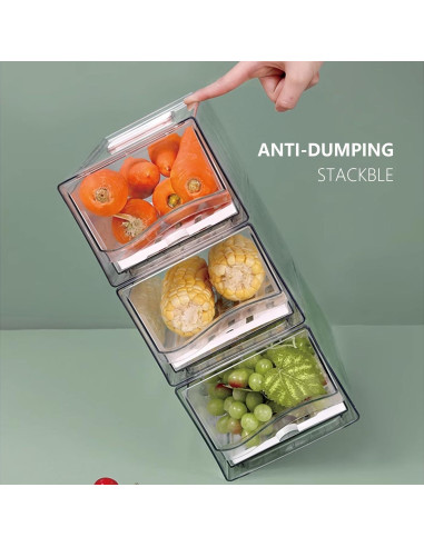 Organizadores de Refrigerador Bealy 2 Piezas con Drenaje 30x20x11cm