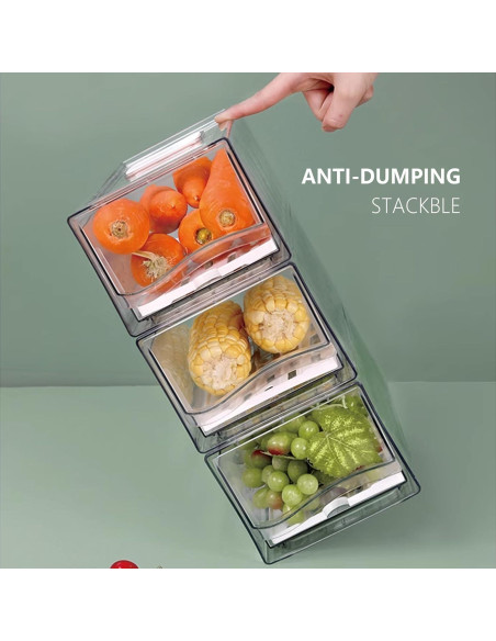 Organizadores de Refrigerador Bealy 2 Piezas con Drenaje 30x20x11cm