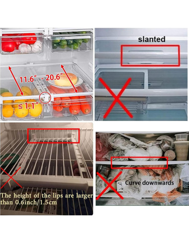 URALFA Organizador de Cajones Refrigerador 2 Pack Ajustable