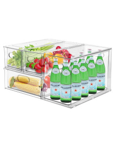 4 Contenedores Organizadores Refrigerador Greenby Transparente