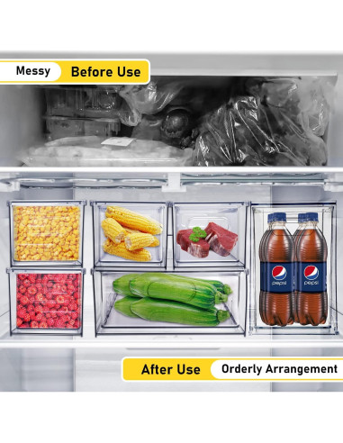 4 Contenedores Organizadores Refrigerador Greenby Transparente