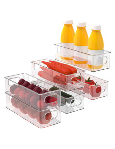 Juego de 6 Contenedores Organizadores de Plástico Transparente