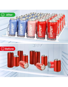 Organizador de Bebidas UPOWY para Nevera 25 Latas 5 Filas 2
