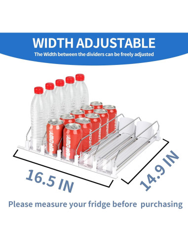 Organizador de Bebidas UPOWY para Nevera 25 Latas 5 Filas