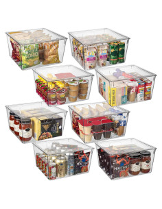 Bins de Almacenamiento XL CLEARSPACE con Tapas - 8 Paquete