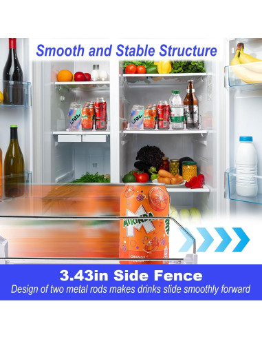 Organizador de Bebidas Faburo para Nevera 5 Filas Ajustable