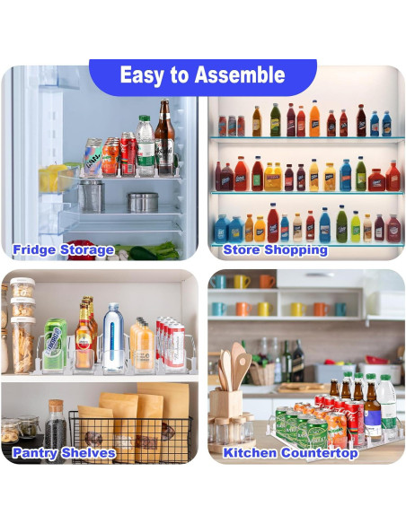 Organizador de Bebidas Faburo para Nevera 5 Filas Ajustable Organizador de Bebidas Faburo para Nevera 5 Filas Ajustable