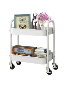 Carro Rodante de Almacenamiento 2 Niveles Melody House Blanco